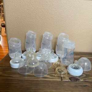 Playtex Baby Bottles with Nipples Fast Medium Slow Advent x 1 with Extra Nipples